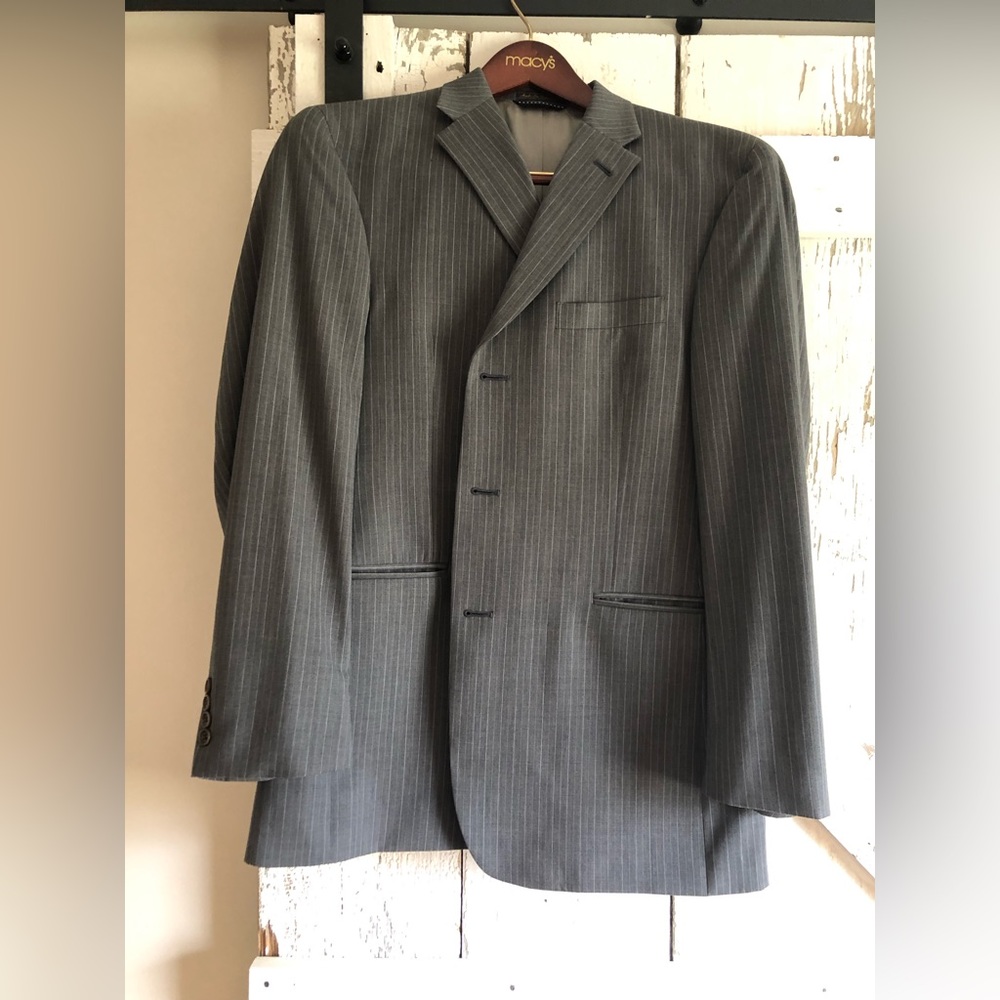 Tommy Hilfiger gray pinstriped suit